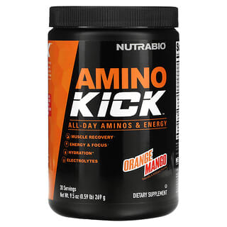 Nutrabio Labs, Amino Kick（アミノキック）、オレンジマンゴー、269g（0.59ポンド）