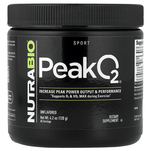 Sport, Peak O2®, Unflavored, 4.2 oz (120 g)