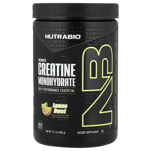 NutraBio, Micronized Creatine Monohydrate, Lemon Burst, 402 g