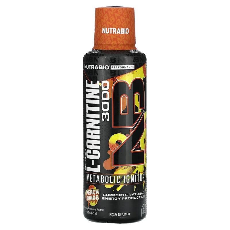 LeanShots L-Carnitine 3000, Peach Rings, 16 fl oz (473 ml)
