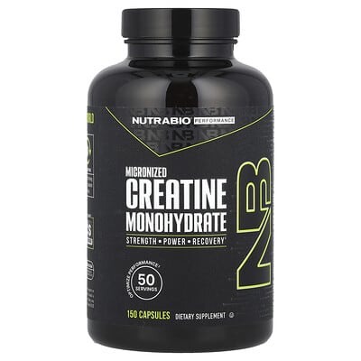 NutraBio, Performance Boost, Micronized Creatine Monohydrate, 150 Capsules (833 mg per capsule)