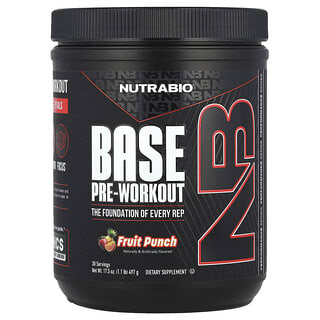 NutraBio, Base Pre-Workout, Fruit Punch, 1.1 lb (497 g)