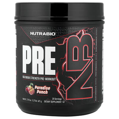 NutraBio, Pre-Workout, Paradise Punch, 1.37 lbs (621 g)