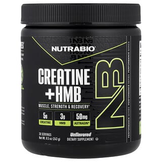 NutraBio, креатин и HMB, без вкусовых добавок, 243 г (8,5 унции)