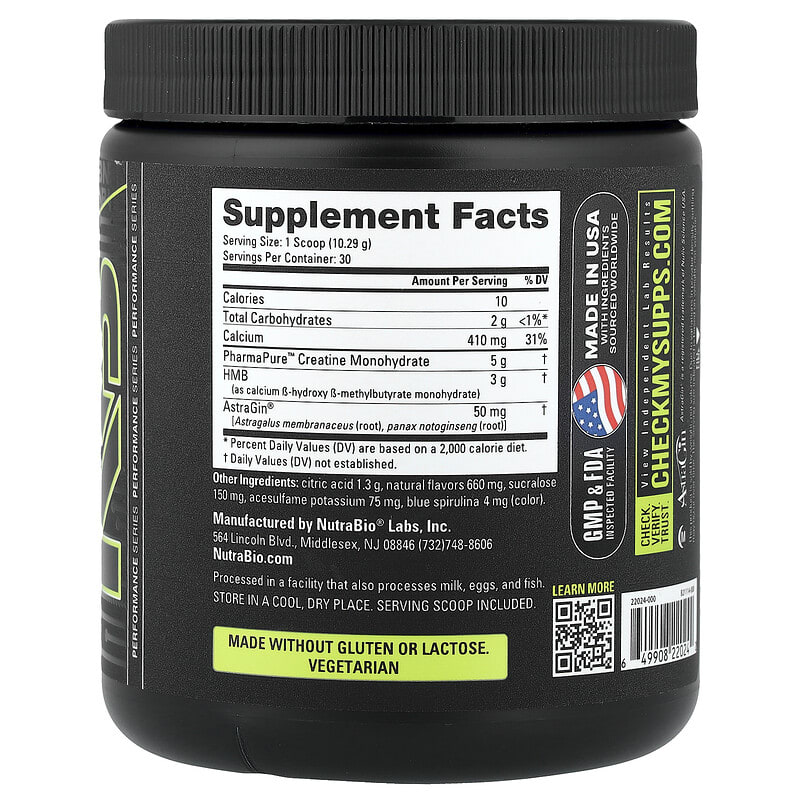 Creatine + HMB, Blue Razz, 10.89 oz (308 g)