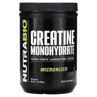 NutraBio, Creatine Monohydrate, Kreatinmonohydrat, 500 g (1,1 lbs.)