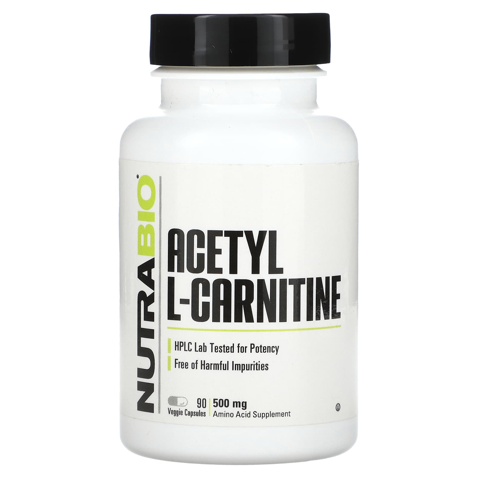 Nutrabio Acetyl L Carnitine 500 Mg 90 Veggie Capsules 0633