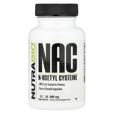 NutraBio, NAC, 600 mg, 90 Veggie Capsules