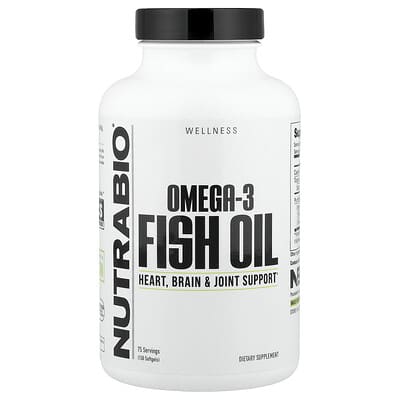 NutraBio, Omega-3 Fish Oil, 2,000 mg, 150 Fish Softgels (1000 mg per softgel)