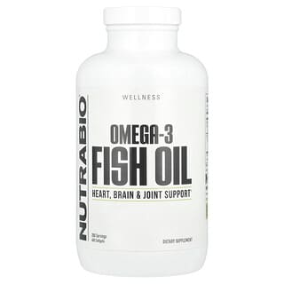 NutraBio, Aceite de pescado con omega-3, 2000 mg, 400 cápsulas blandas (1000 mg por cápsula blanda)