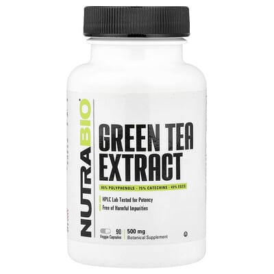 NutraBio, Green Tea Extract, 500 mg, 90 Vegetarian Capsules