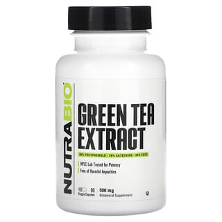 NutraBio, Extracto de té verde, 500 mg, 90 cápsulas vegetales