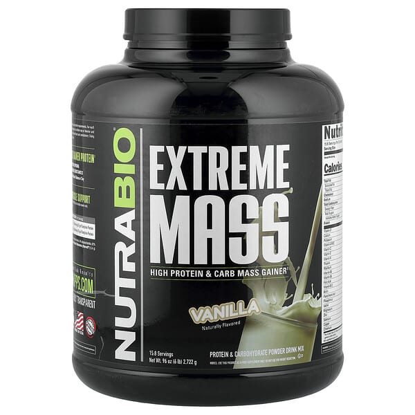 NutraBio, Extreme Mass, Vanilla, 6 lb (2,722 g) — product photo 1