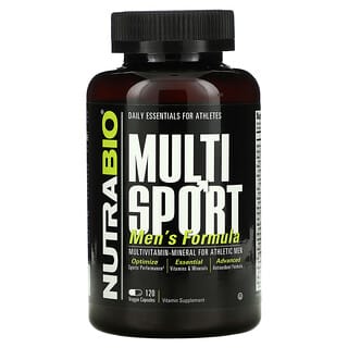 NutraBio, MultiSport Men's Formula, Multivitamine für Männer, 120 pflanzliche Kapseln