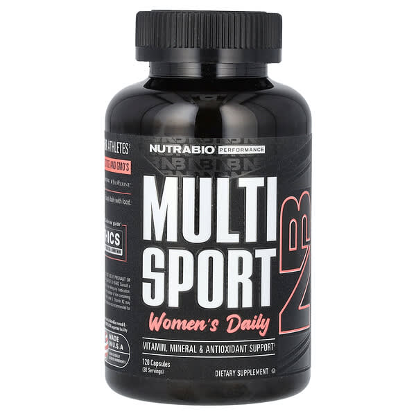 NutraBio MultiSport Women's Daily, 120 Capsules