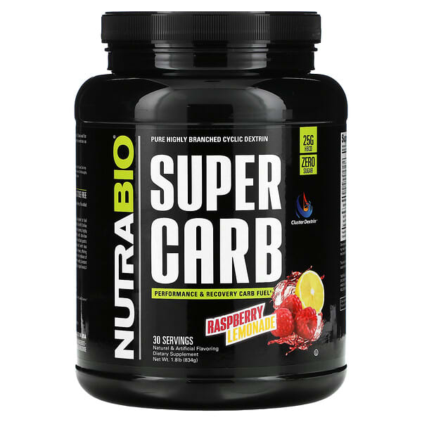 NutraBio, Super Carb，樹莓檸檬水味，1.8 磅（834 克）