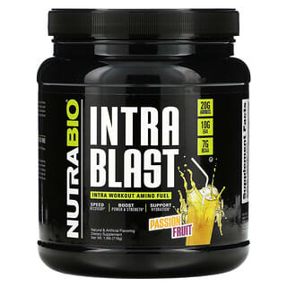 Nutrabio Labs, Intra Blast, аминокислотное топливо для приема во время тренировки, маракуйя, 718 г (1,6 фунта)