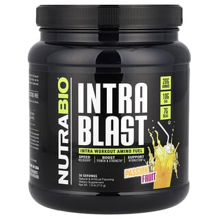 NutraBio, Intra Blast, aminokwasy do treningu, marakuja, 718 g