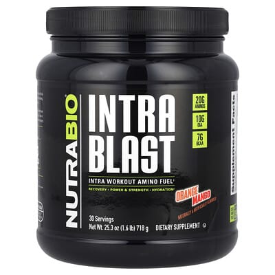 NutraBio, Intra Blast, Muscle Fuel During Workout, Orange Mango, 1.6 lbs (724 g)