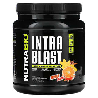 Nutrabio Labs, Intra Blast, заряд амінокислот під час тренування, зі смаком апельсина та манго, 718 г (1,6 фунта)