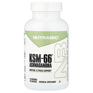 Nutrabio Labs, Ashwagandha KSM-66, 600 mg, 90 Bitkisel Kapsüller