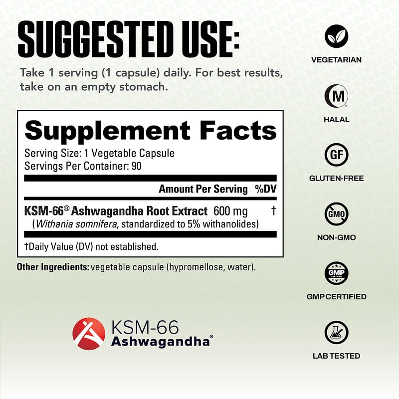 NutraBio, KSM-66 , Ashwagandha , 90 Capsules | iHerb