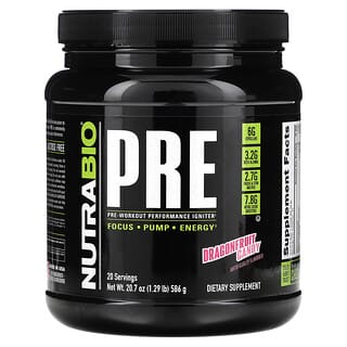 Nutrabio Labs, Pre-Workout Performance Igniter, Dragonfruit Candy, 1.29 lb (586 g)