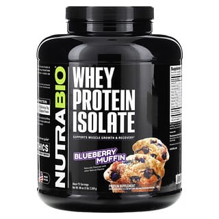 NutraBio, Whey Protein Isolate, Blueberry Muffin, 5 lb (2,268 g)