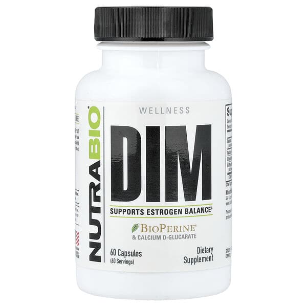 NutraBio DIM, 60 Capsules