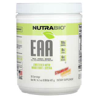 Nutrabio Labs, EAA, 딸기 레모네이드, 401g(0.88lb)