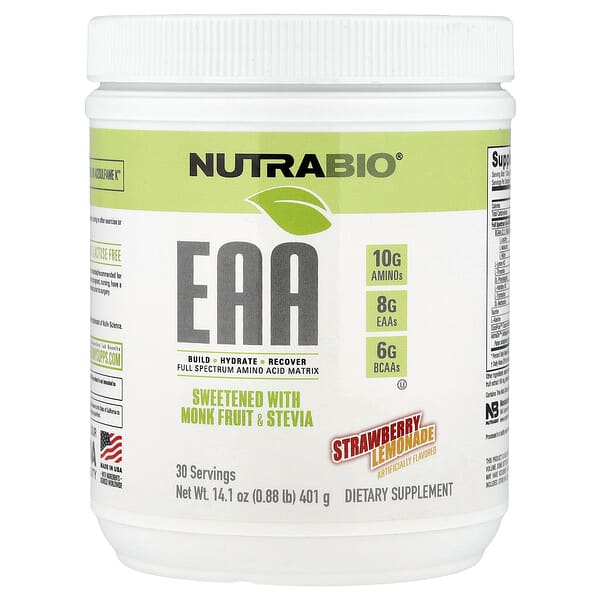 NutraBio EAA, Strawberry Lemonade, 0.88 lb (401 g)