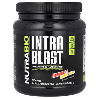 NutraBio, Intra Blast, Intra-Workout-Amino-Kraftstoff, Erdbeer-Zitronen-Bombe, 740 g (1,63 lb.)
