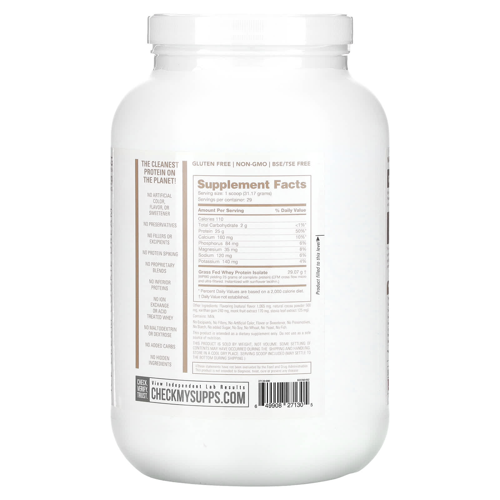 NutraBio, Grass Fed Whey Protein Isolate, Ice Cream Cookie Dream, 2 lb