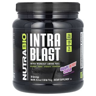 NutraBio, Intra Blast, Intra Workout Amino Fuel, Grape Berry Crush, 1.58 lb (716 g)