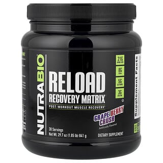NutraBio, Reload Recovery Matrix, rozdrvené hrozno, 841 g