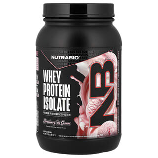 NutraBio, Molkenproteinisolat, Erdbeereis, 907 g (2 lb.)