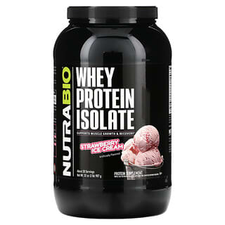NutraBio, Whey Protein Isolate, Strawberry Ice Cream, 2 lb (907 g)