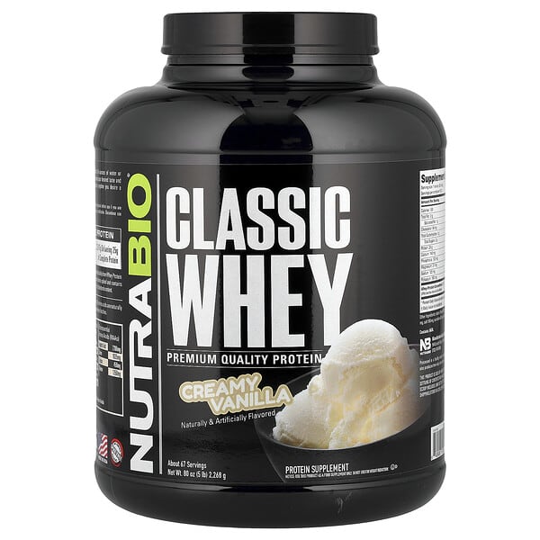 Classic Whey Protein, Creamy Vanilla, 5 lbs (2,268 g)