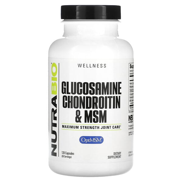 NutraBio, Glucosamine Chondroitin & MSM, 120 Capsules