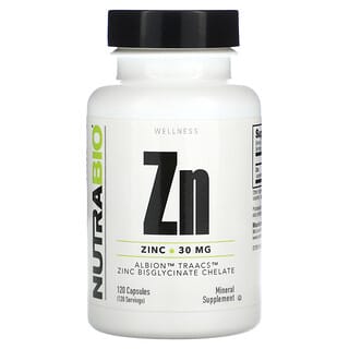 Nutrabio Labs, Zn, Zinc, 30 mg, 120  Capsules