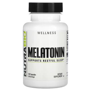 NutraBio, Melatonina, 3 mg, 120 kapsułek