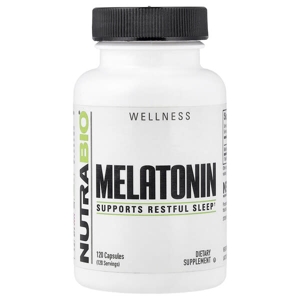 NutraBio Melatonin, 120 Capsules (3 mg per Capsule)