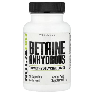 NutraBio, Betaine Anhydrous, 90 Capsules (500 mg per capsule)