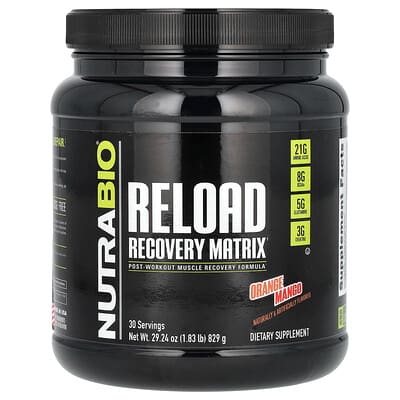 NutraBio, Reload Rapid Repair Matrix, Orange Mango, 1.83 lbs (829 g)