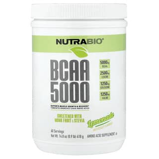 NutraBio, BCAA 5000,柠檬水,0.9 磅 14.8 盎司(418 克)