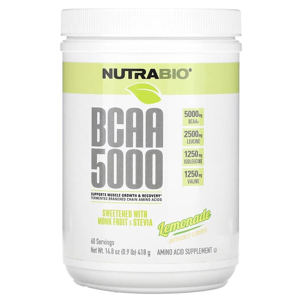 NutraBio, BCAA 5000，檸檬水，0.9 磅 14.8 盎司（418 克）
