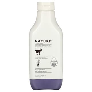 Nature by Canus, Leche fresca de cabra, Jabón corporal sedoso, Aceite de lavanda, 500 ml (16,9 oz. Líq.)