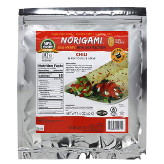 Norigami, Яичные обертки с соевым протеином, чили, 10 тонких оберток, 40 г (1,4 унции)