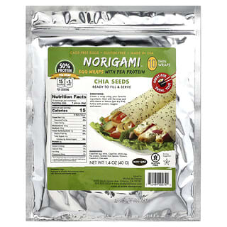 Norigami, Ei-wraps met erwteneiwit, chiazaad, 10 dunne wraps, 40 g