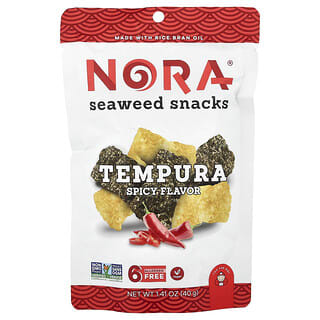 Nora Snacks, Seaweed Snacks, Tempura, Spicy, 1.41 oz (40 g)